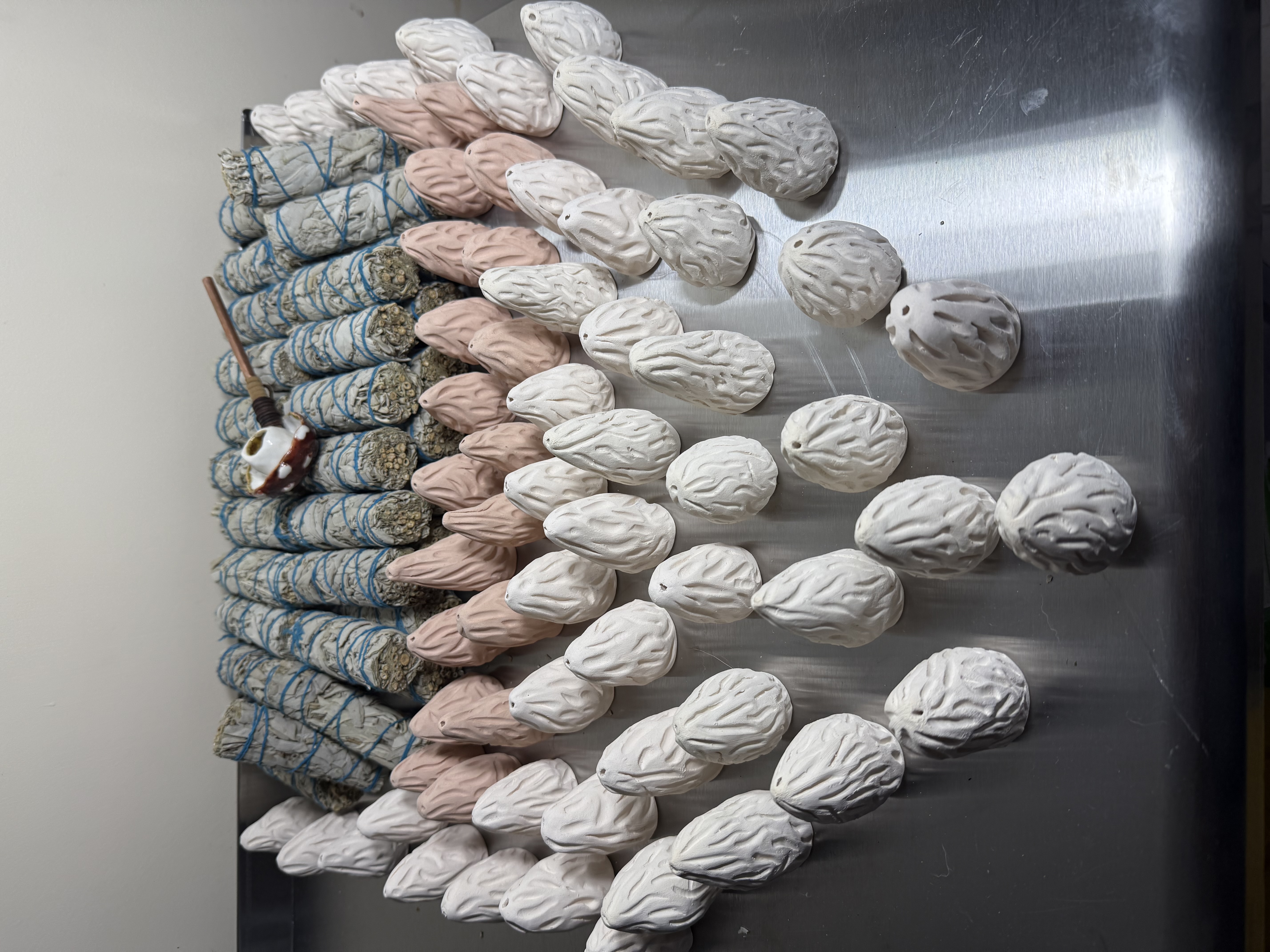 Ceramic Morel Mushroom Chillum white ceramic